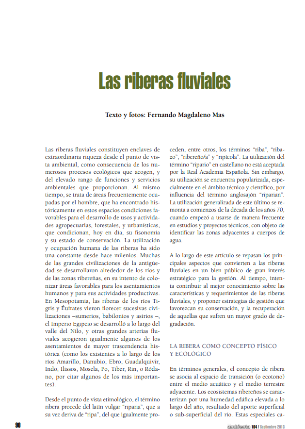 Las riberas fluviales 