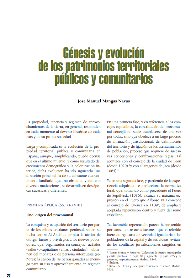 Génesis y evolución de los patrimonios