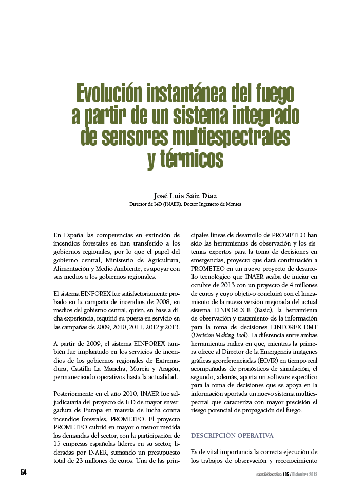 Evolución instantánea del fuego a partir de un sistema integrado de sensores multiespectrales y térmicos