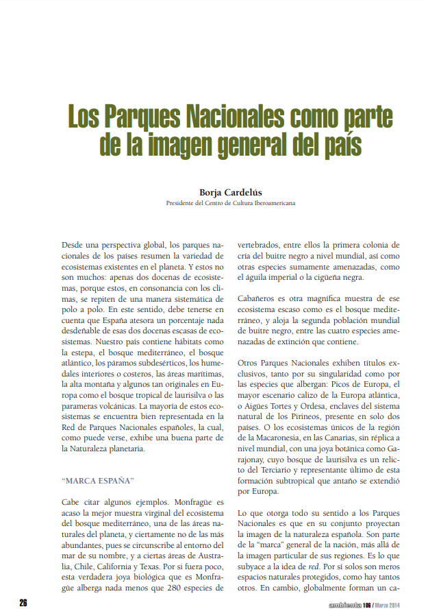 Los Parques Nacionales como parte de la imagen
