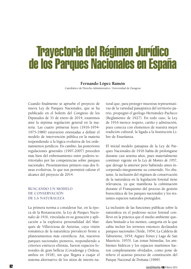 Trayectoria del régimen jurídico