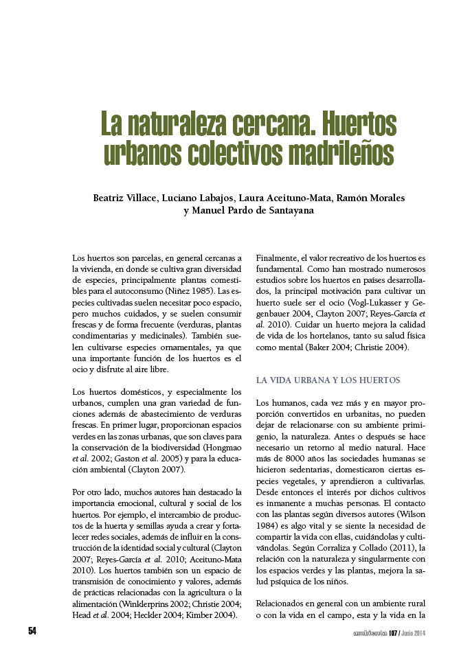 La naturaleza cercana. Huertos urbanos colectivos madrileños