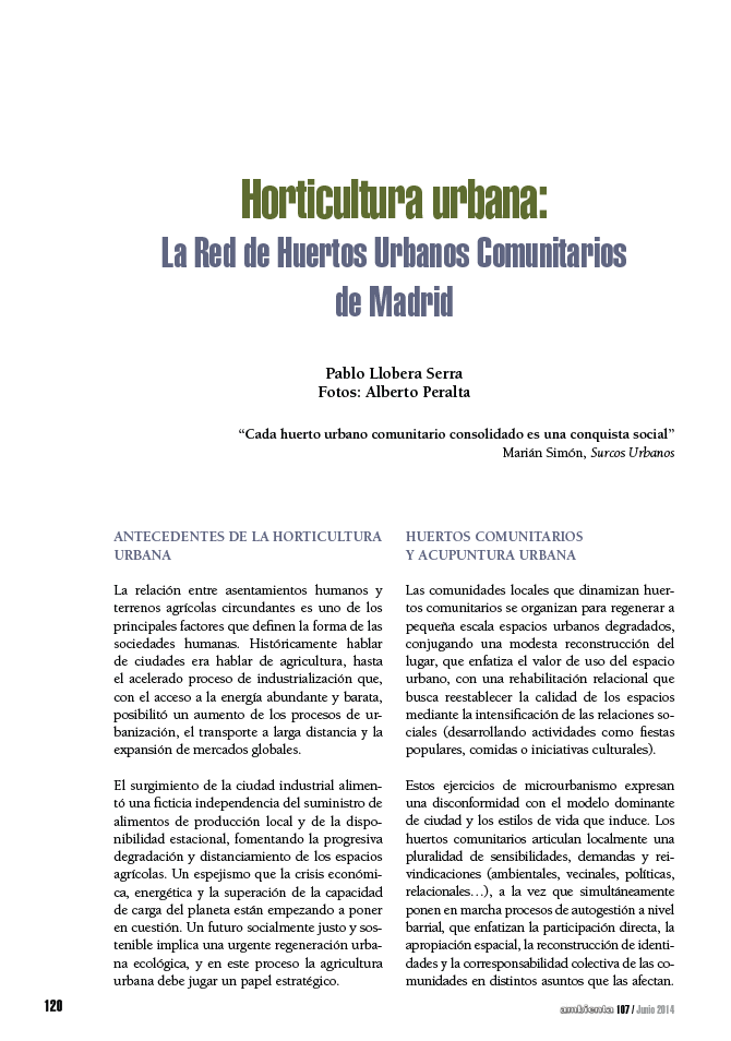 Horticultura urbana: La Red de Huertos Urbanos Comunitarios de Madrid