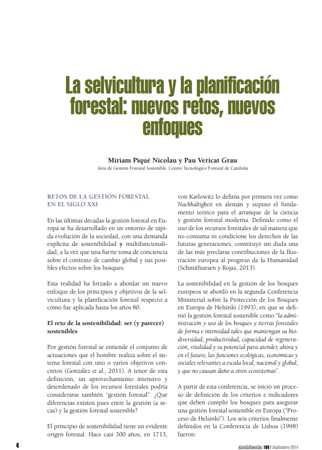 La selvicultura y la planificación forestal