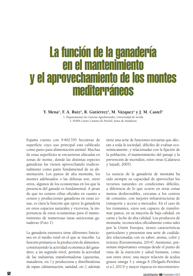 La función de la ganadería
