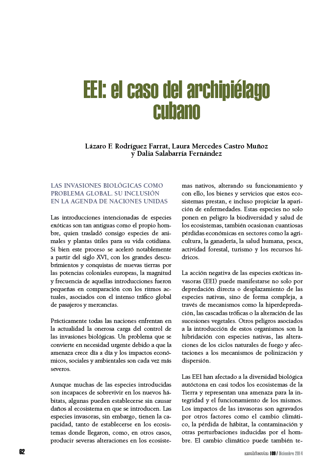EEI: el caso del archipiélago cubano