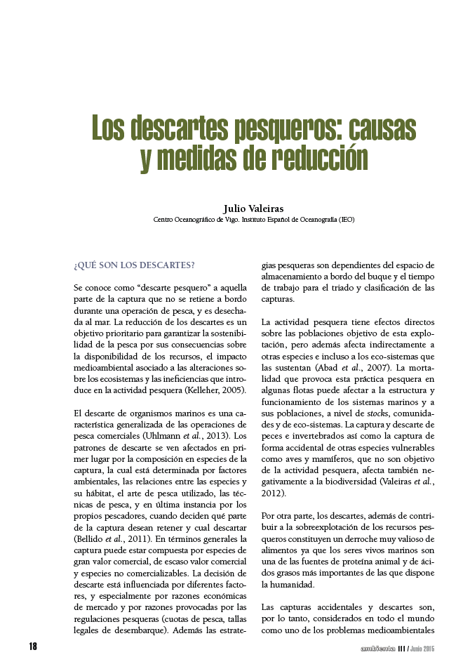 Los descartes pesqueros: causas y medidas de reducción