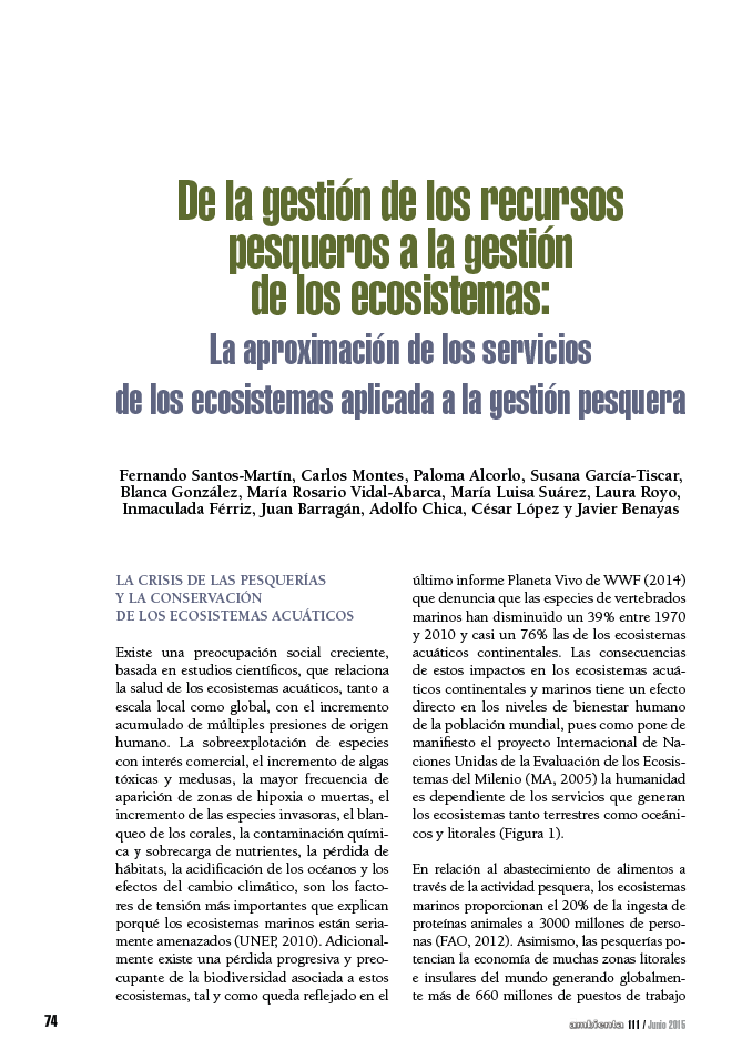 De la gestión de los recursos pesqueros a la gestión de los ecosistemas