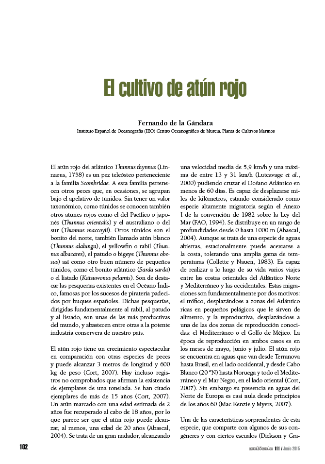 El cultivo de atún rojo