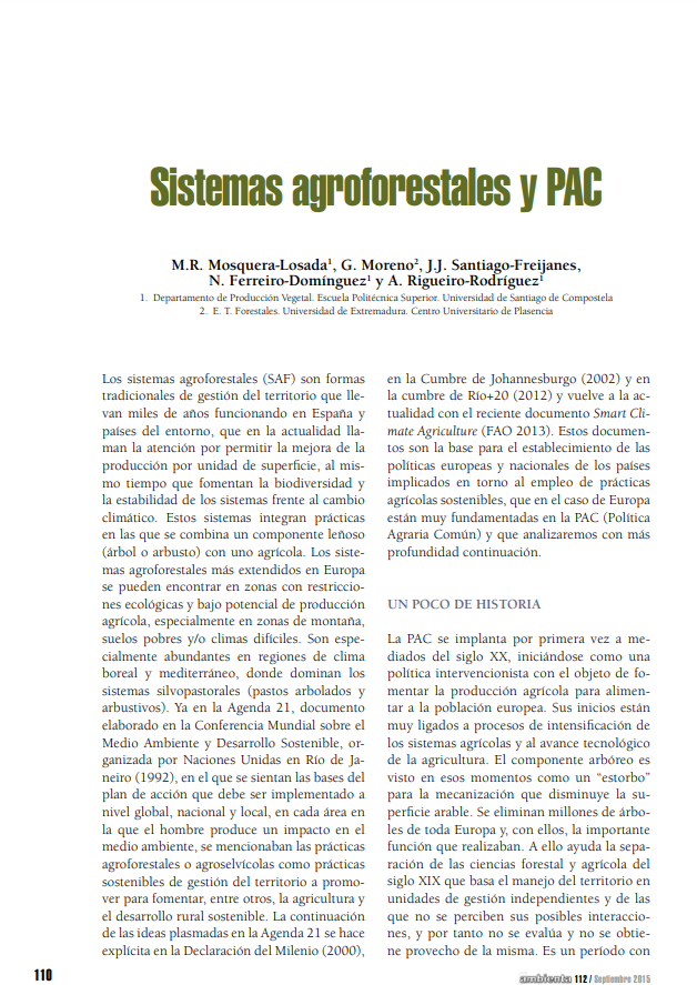 Sistemas agroforestales y PAC