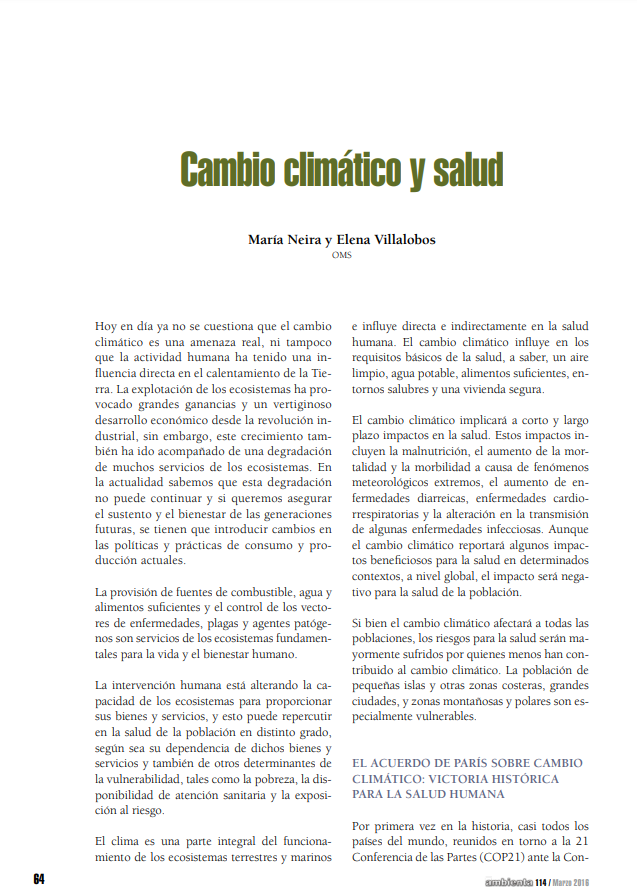 Cambio climático y salud