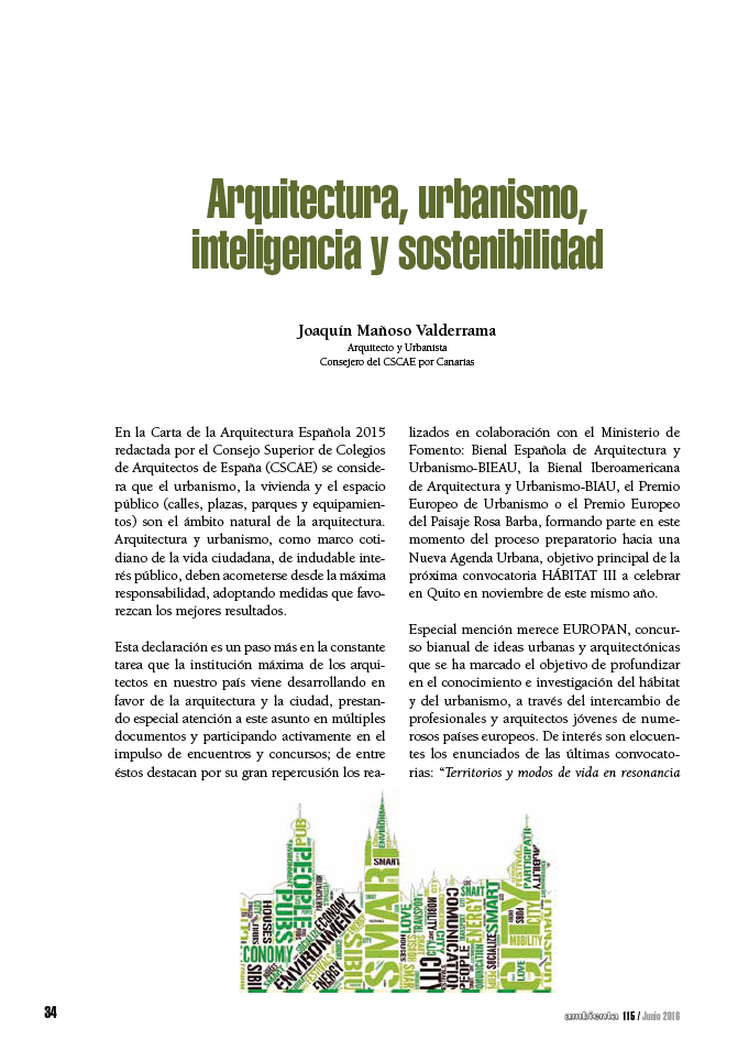 Arquitectura, urbanismo, inteligencia y sostenibilidad