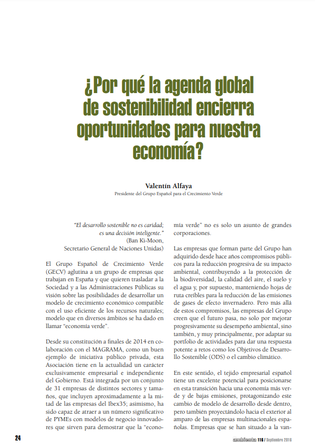 ¿Por qué la agenda global de sostenibilidad encierra oportunidades para nuestra economía?