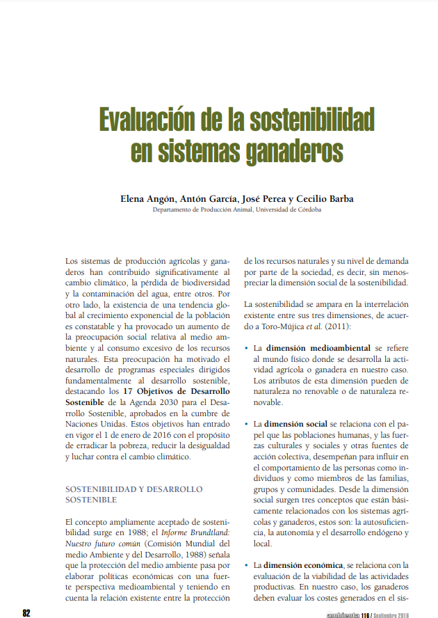 Evaluación de la sostenibilidad en sistemas ganaderos