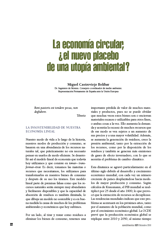 La economía circular, ¿el nuevo placebo de una utopía ambiental?