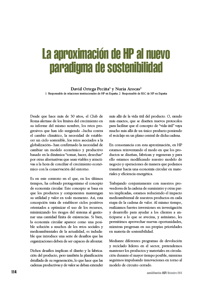 La aproximación de HP al nuevo paradigma de sostenibilidad