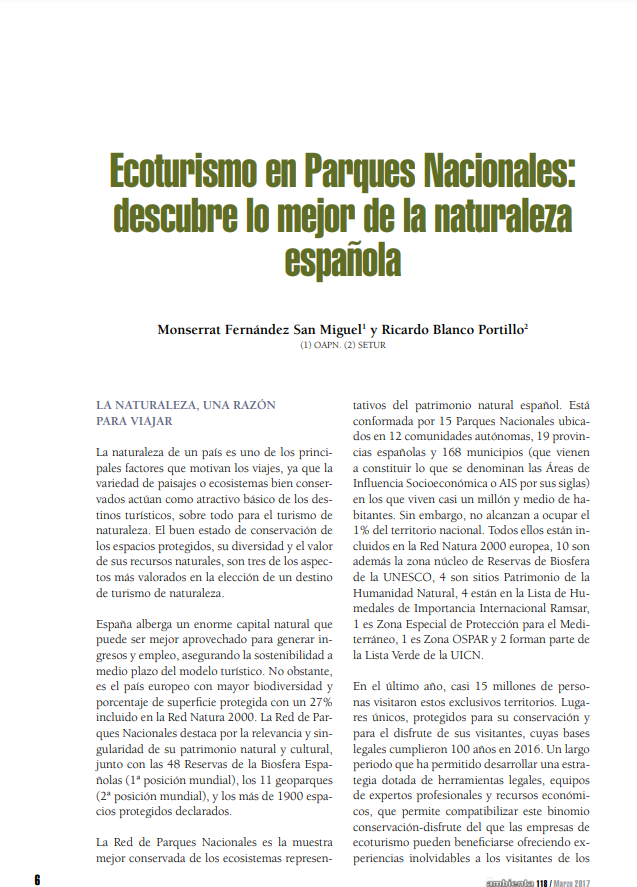 Ecoturismo en Parques Nacionales