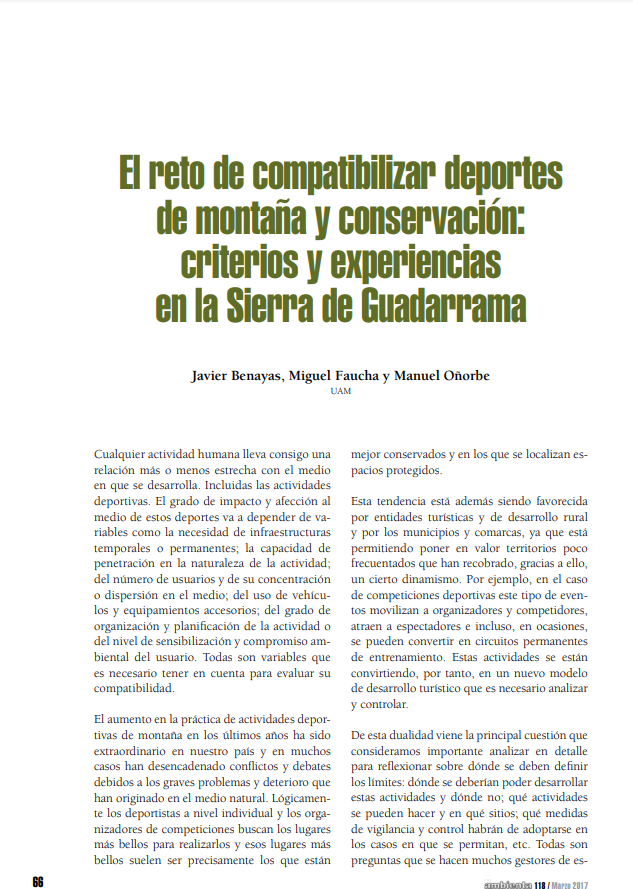 El reto de compatibilizar deportes de montaña y conservación
