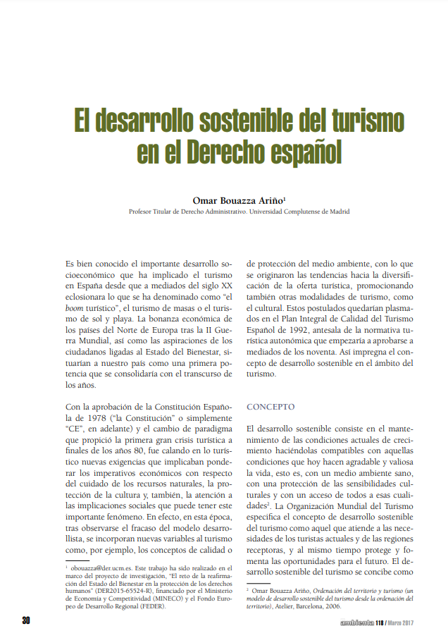 El desarrollo sostenible del turismo