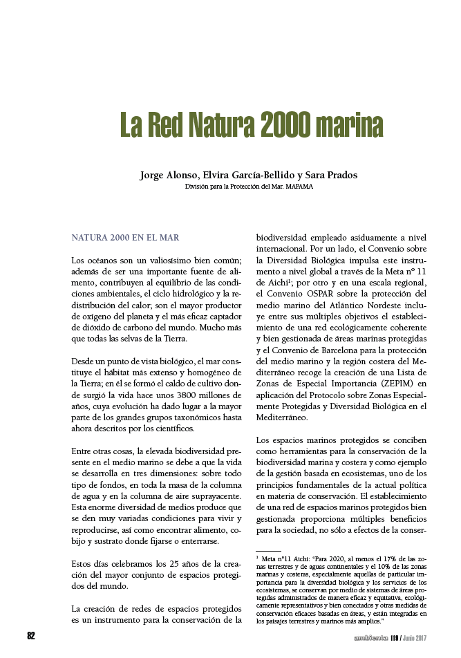 La Red Natura 2000 marina