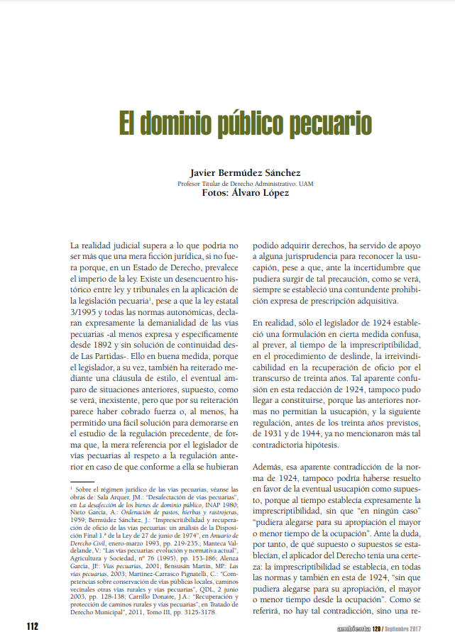 El dominio público pecuario
