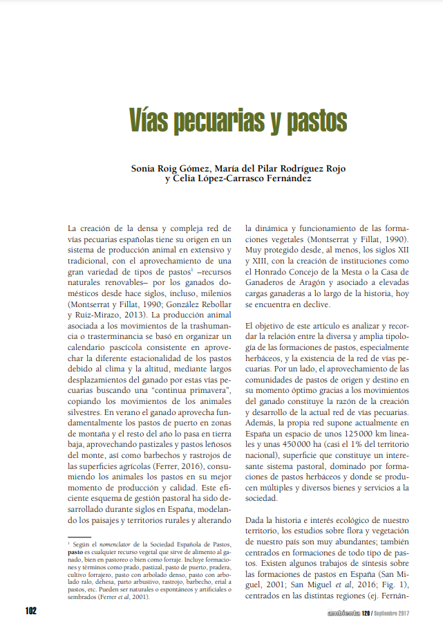 Vías pecuarias y pastos