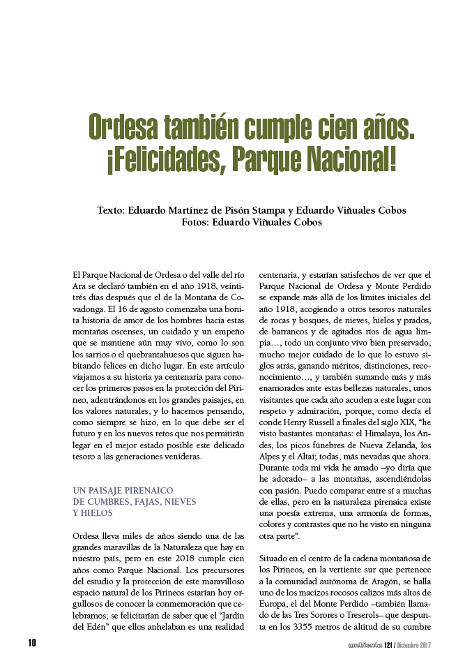 Ordesa también cumple cien años. ¡Felicidades, Parque Nacional!