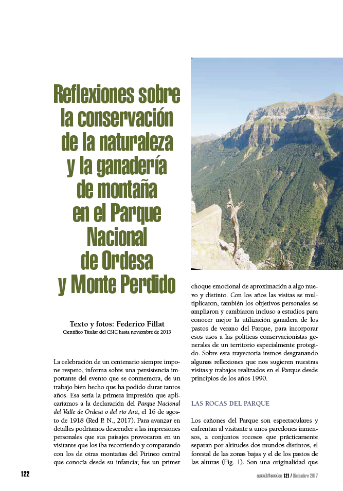 Reflexiones sobre la conservación de la naturaleza y la ganadería de montaña en el Parque Nacional de Ordesa y Monte Perdido