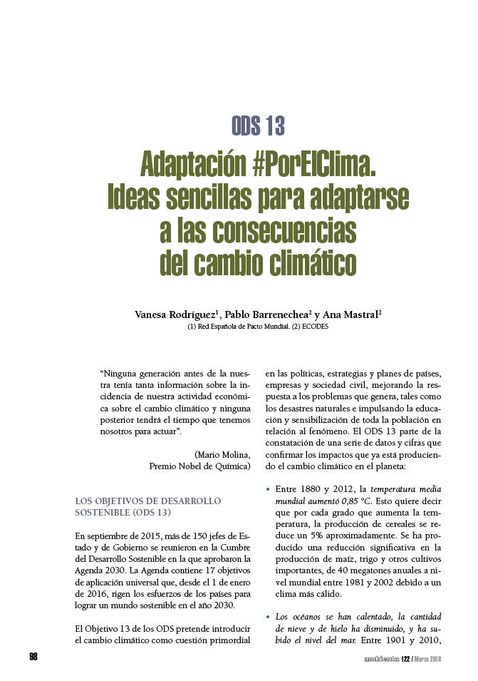 Adaptación #PorElClima. Ideas sencillas para adaptarse a las consecuencias del cambio climático