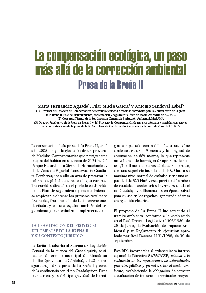 La compensación ecológica, un paso más allá de la corrección ambiental