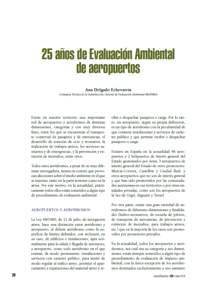 25 años de Evaluación Ambiental de aeropuertos