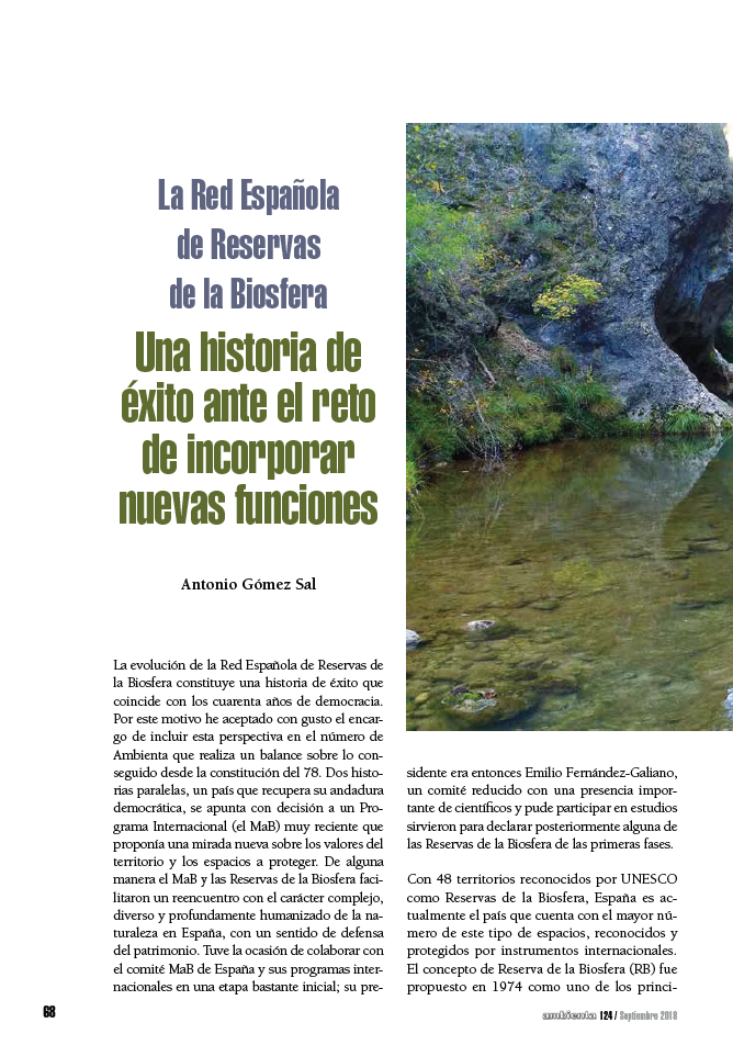 La Red Española de Reservas de la Biosfera. Una historia de éxito ante el reto de incorporar nuevas funciones