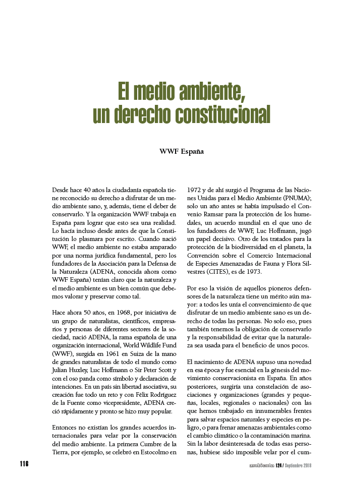 El medio ambiente, un derecho constitucional