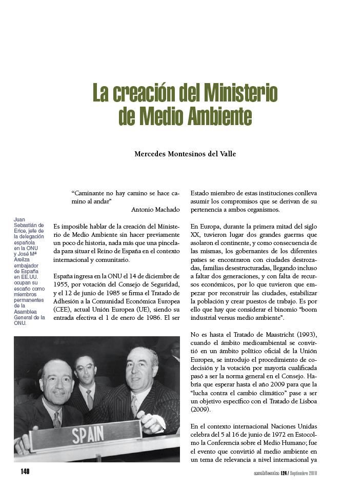 La creación del Ministerio de Medio Ambiente