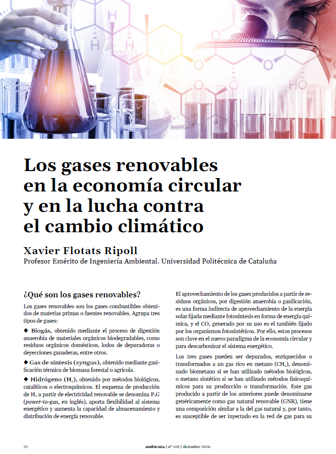Los gases renovables en la economía circular y en la lucha contra el cambio climático