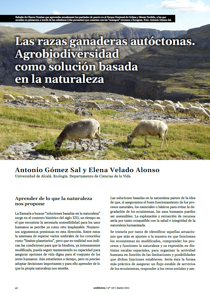 Las razas ganaderas autóctonas. Agrobiodiversidad como solución basada en la naturaleza