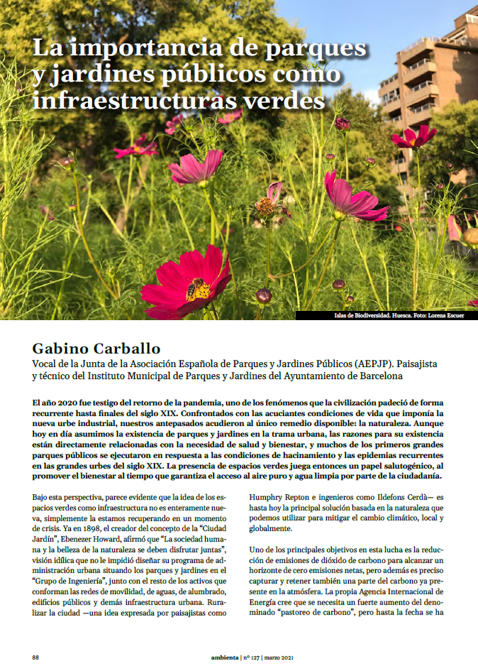 La importancia de parques y jardines públicos como infraestructuras verdes