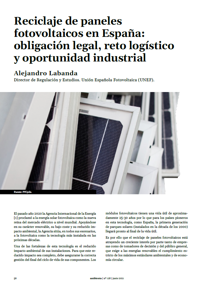 Reciclaje de paneles fotovoltaicos en España: obligación legal, reto logístico y oportunidad industrial