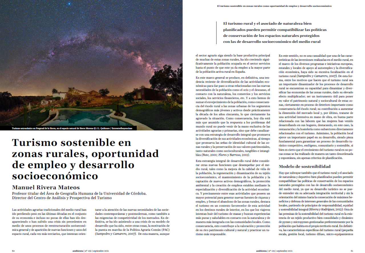 Oportunidades del turismo sostenible en zonas rurales