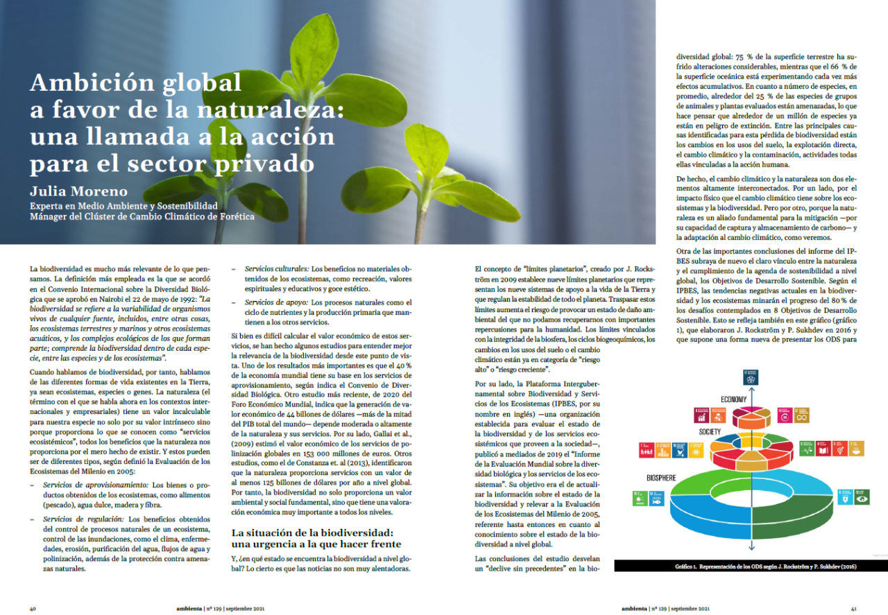 Ambición global a favor de la naturaleza. Empresas y biodiversidad