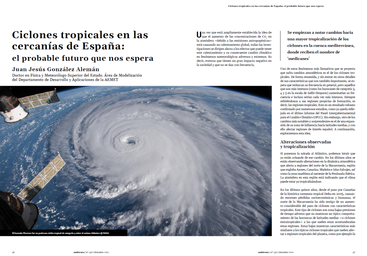 Ciclones tropicales en las cercanías de España