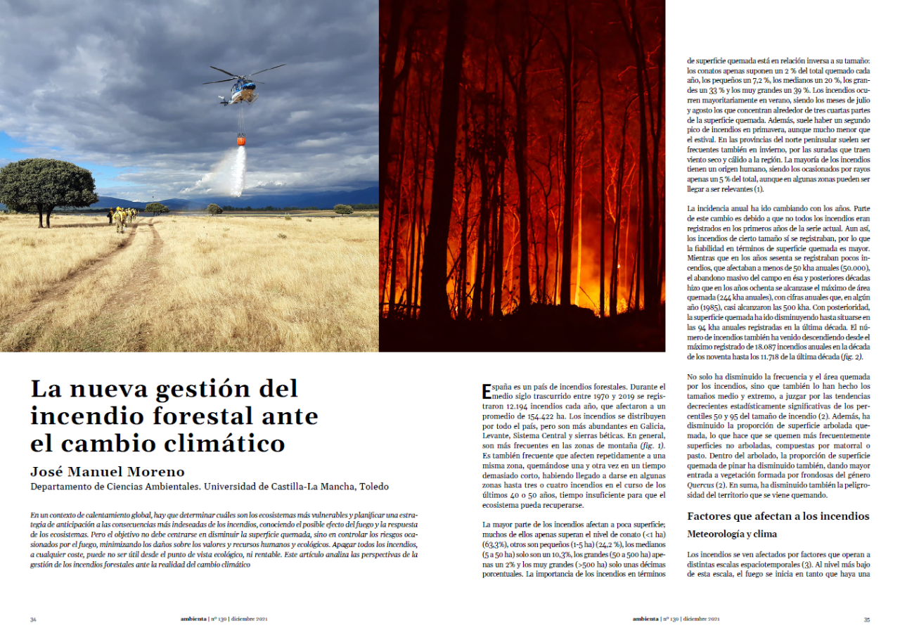La nueva gestión del incendio forestal ante el cambio climático