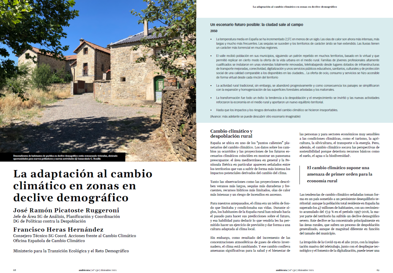 La adaptación al cambio climático en zonas en declive demográfico