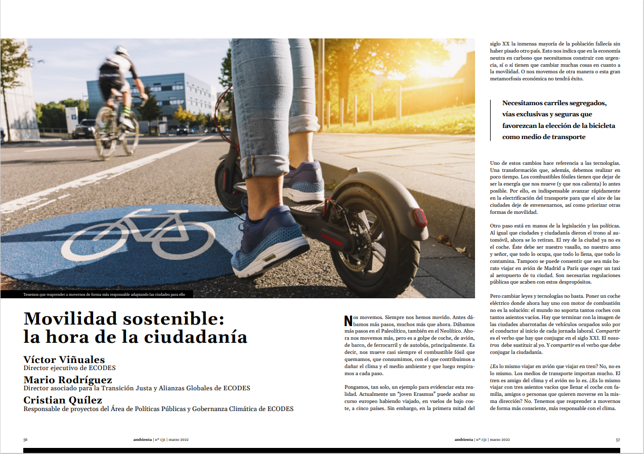 Movilidad sostenible: la hora de la ciudadanía 