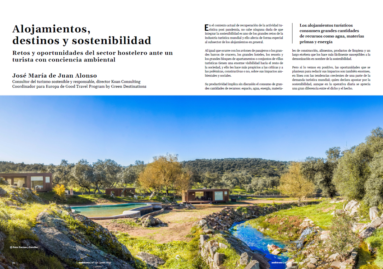 Alojamientos, destinos y sostenibilidad