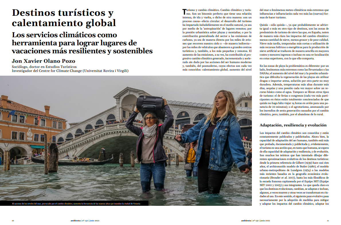 Destinos turísticos y calentamiento global