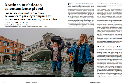 Destinos turísticos y calentamiento global