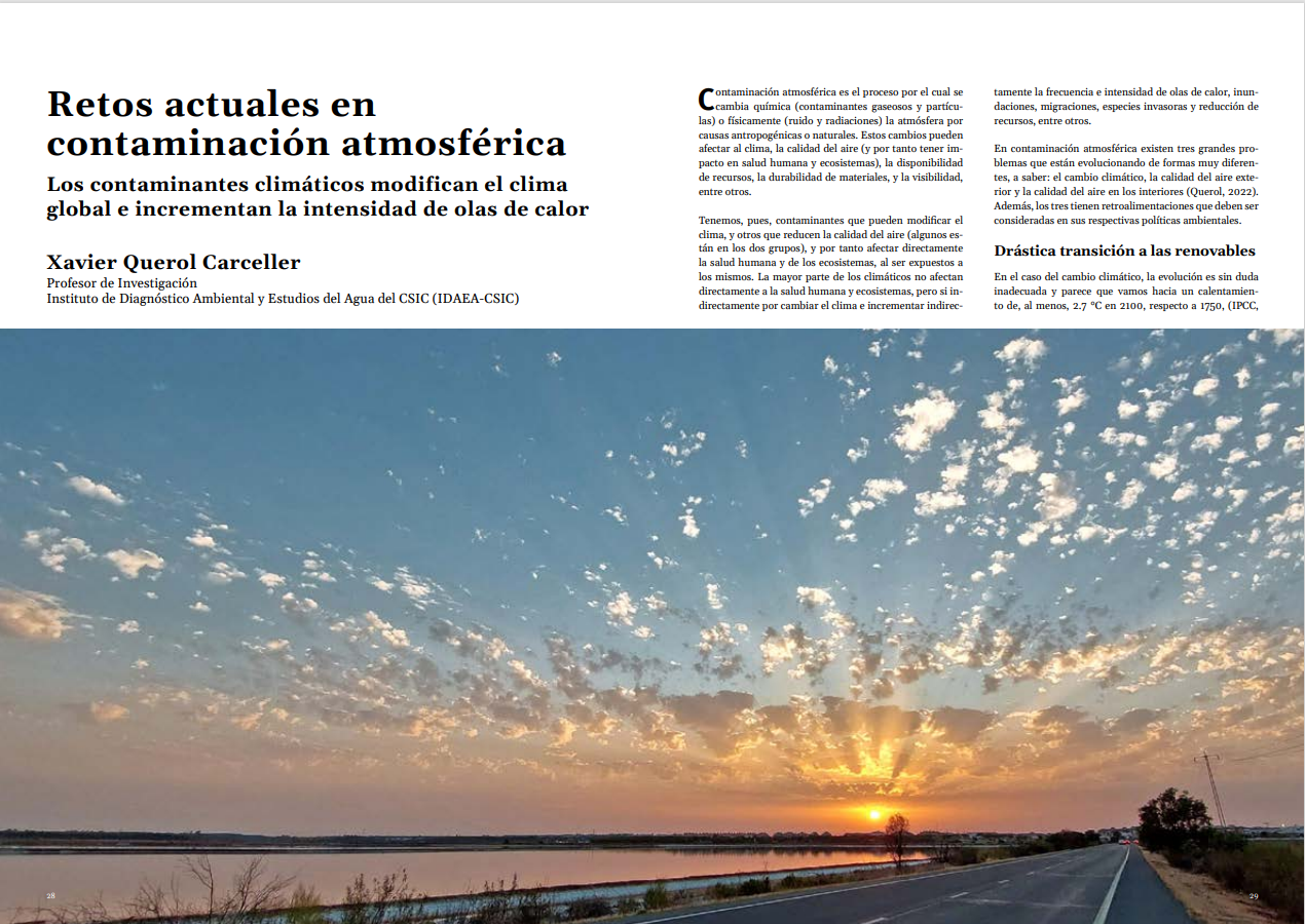 Retos actuales en contaminación atmosférica 