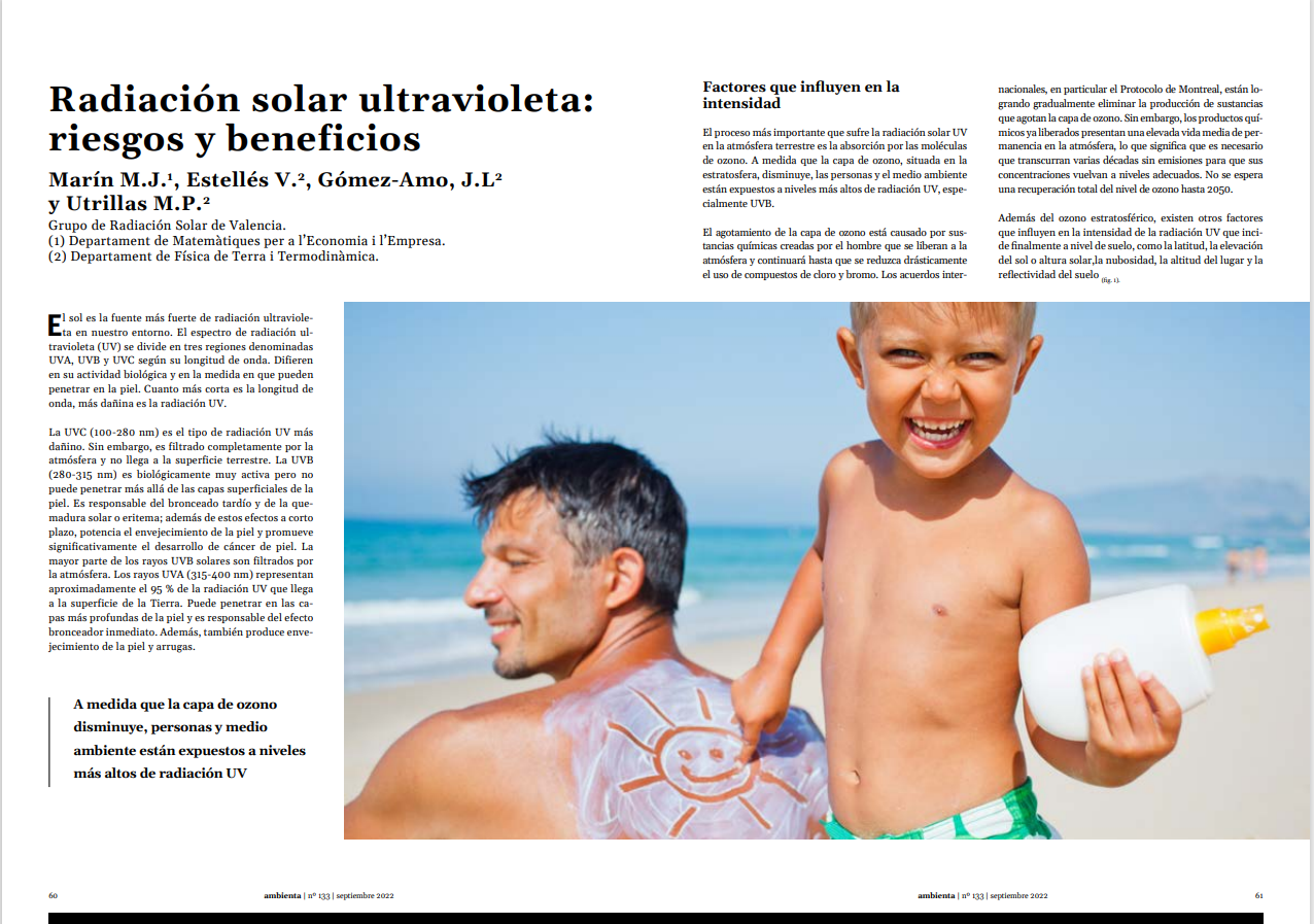 Radiación solar ultravioleta: riesgos y beneficios