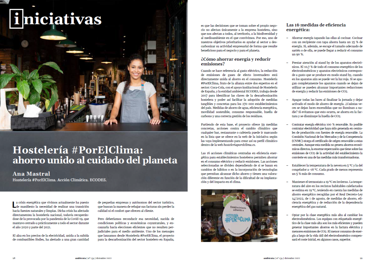 Iniciativas. Hostelería #PorElClima